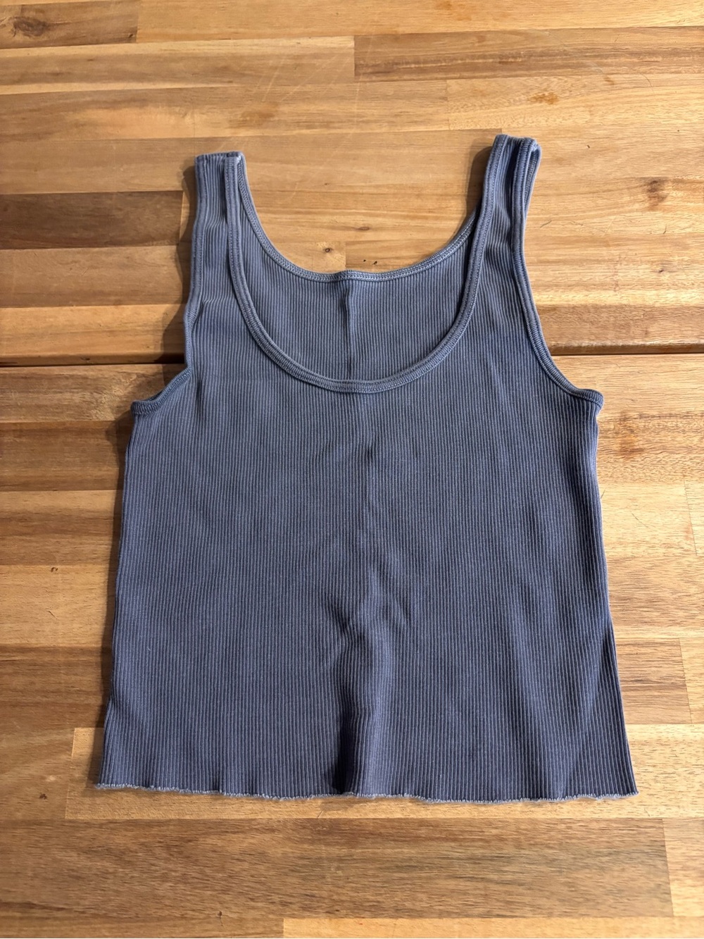 Casual Women’s Ribbed Tank Top - Dusty Blue/ Gray SZ S
